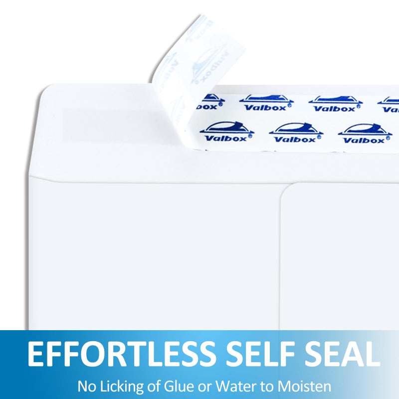 ValBox أظرف كتالوج أمان ذاتية الإغلاق من فال بوكس 6x9 عدد 250 أظرف بيضاء صغيرة للبريد والتخزين والتنظيم - Image 3